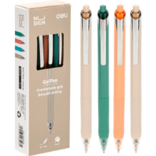 Deli NS666-BK Bolígrafo retráctil de gel negro 0.7mm caja c/8 pzas