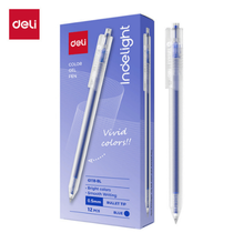 Deli G118-BL Bolígrafo retráctil de gel azul 0.5mm caja c/12 pzas