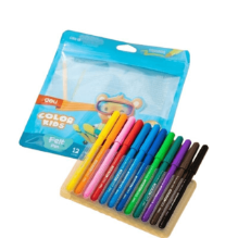 Deli C161-12 Plumones lavables punta cónica blister c/12 pzas