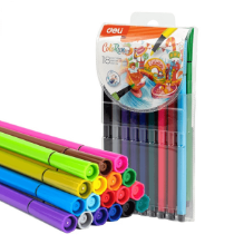 Deli C157-18 Plumones lavables hexagonales punta bala blister c/18 pzas