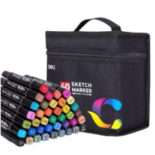 Deli C70806-40-LA Marcador Sketch profesional doble punta cincel/bala estuche c/40 pzas