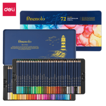 Deli C129-72 Lápices de colores acuarelables hexagonales estuche c/72 pzas