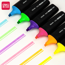 Deli S600 Marcatexto fluorescente amarillo caja c/10 pzas