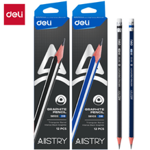 Deli 58103 Lápiz de grafito negro y azul con rayas blancas 2B inner c/12 cajas de 12 pzas