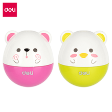 Deli 0522 Sacapuntas figura animales sencillo con depósito amarillo/rosa caja c/12 pzas