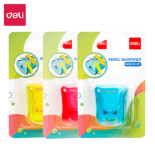 Deli R01000-MT Sacapuntas sencillo con depósito azul/rosa/amarillo caja c/24 pzas