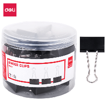 Deli 8562A Sujetadocumentos negro 41mm bote c/24 pzas