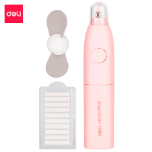 Deli H02701 Borrador electrico con ventilador azul/rosa caja c/12 pzas