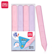Deli VP413 Borrador rosa/lila ergonómico largo de 4 pzas caja c/12 blisters