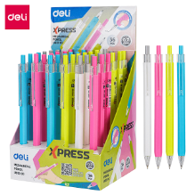 Deli U61200 Lapicero mecánico de plástico colores surtidos 0.7mm caja exhibidora c/36 pzas