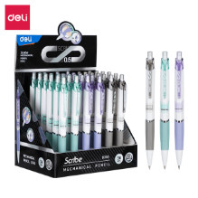 Deli U745 Lapicero mecánico  colores pasteles 0.5mm caja exhibidora c/36 pzas