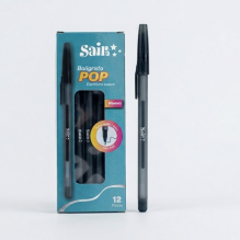 PLUMA POP TINTA NEGRA SEMI GEL PUNTO 1.0 C/12 PZAS.