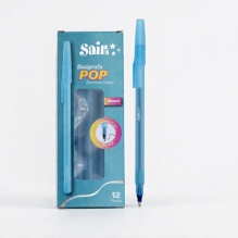 PLUMA POP TINTA AZUL SEMI GEL PUNTO 1.0 C/12 PZAS.